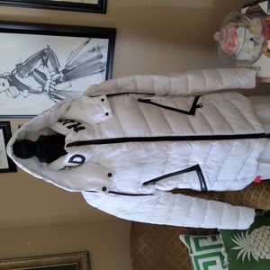 Karl Lagerfeld Paris Hooded Puffer Jacket.